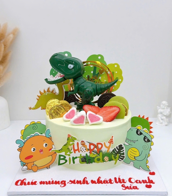 Bánh kem dành cho bé trai yêu thích khủng long hot Kim Yến