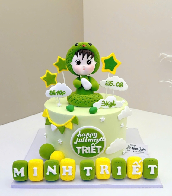 Bánh kem thôi nôi dành cho bé trai tuổi tỵ hot 2026