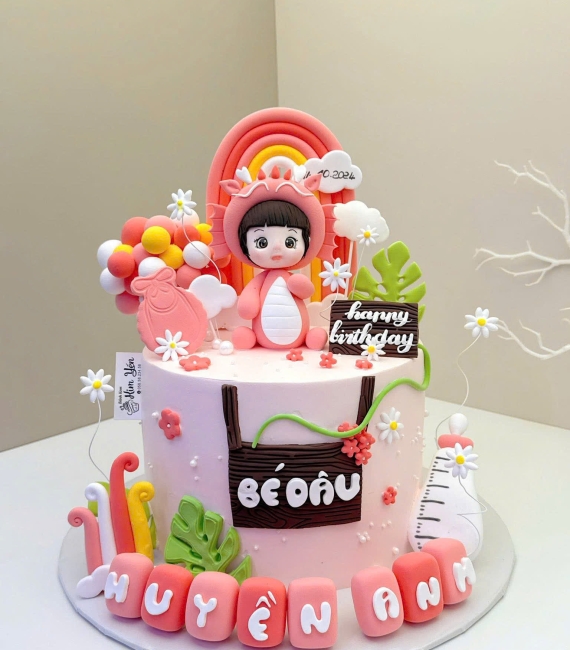 Bánh kem thôi nôi tuổi thiết kế theo yêu cầu 