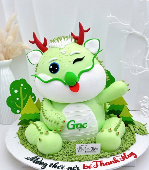 Bánh kem đầy tháng tuổi thìn dành cho bé trai