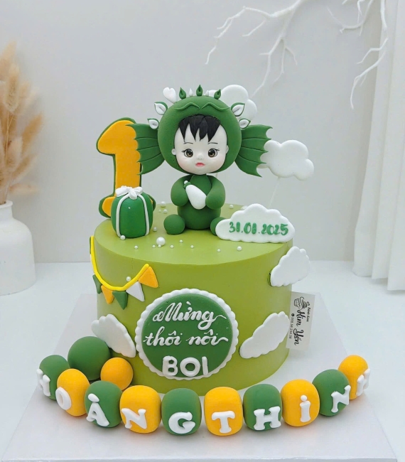 Bánh kem đầy tháng cho bé trai làm theo yêu cầu hot 2026