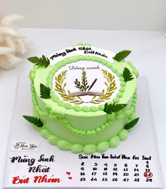 Bánh kem tặng vẻ logo công ty 