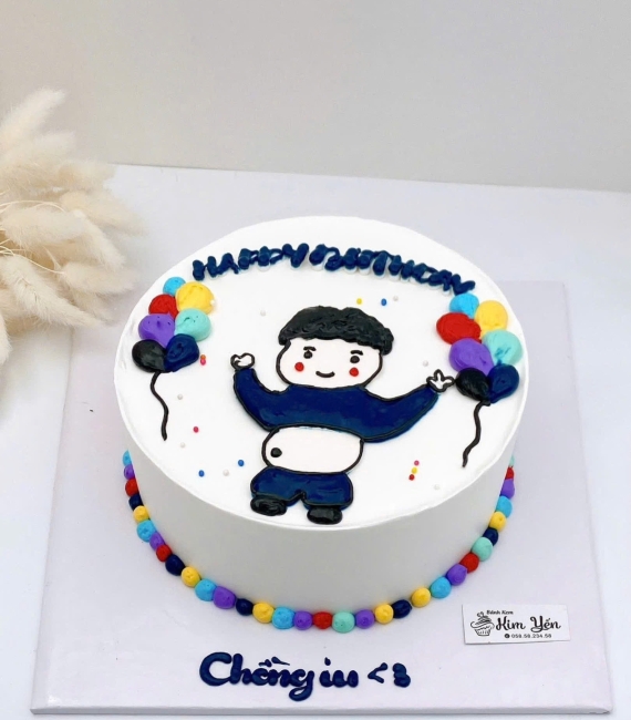 Bánh kem style Hàn Quốc tặng chồng yêu bụng bự