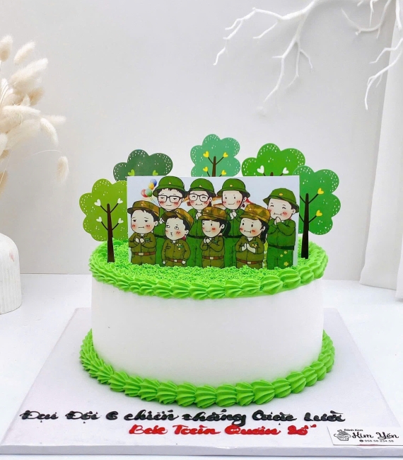 Mẫu bánh kem dành cho nam bộ đội 