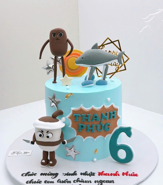Mẫu bánh kem dành cho bé trai lên 6 tuổi tạo hình 