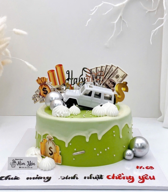 Mẫu bánh dành cho nam mẫu bánh tone xanh