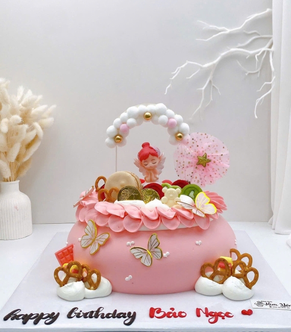  Bánh kem dành cho bé gái túi hồng mẫu đẹp