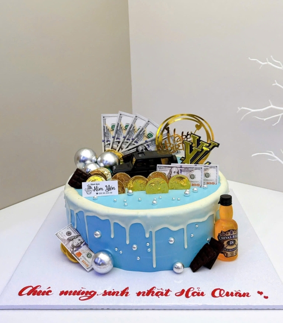 Mẫu bánh dành cho nam tone xanh hot tại Đồng Tháp