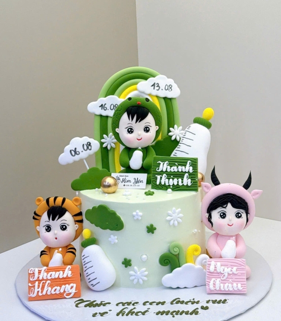 Bánh kem thôi nôi kết hợp nhiều tuổi xinh