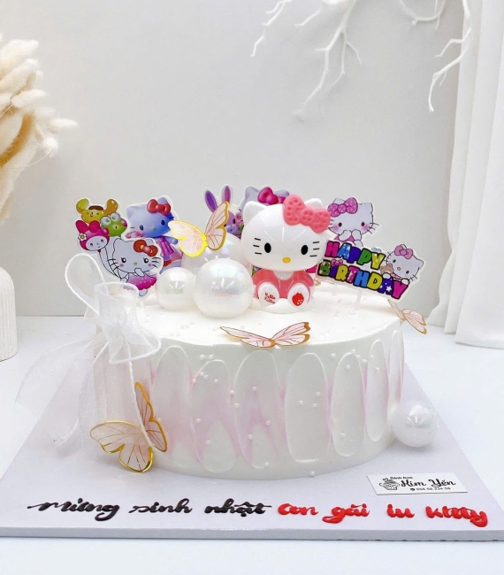  Bánh kem dành cho bé gái hello kitty lên 7 tuổi 