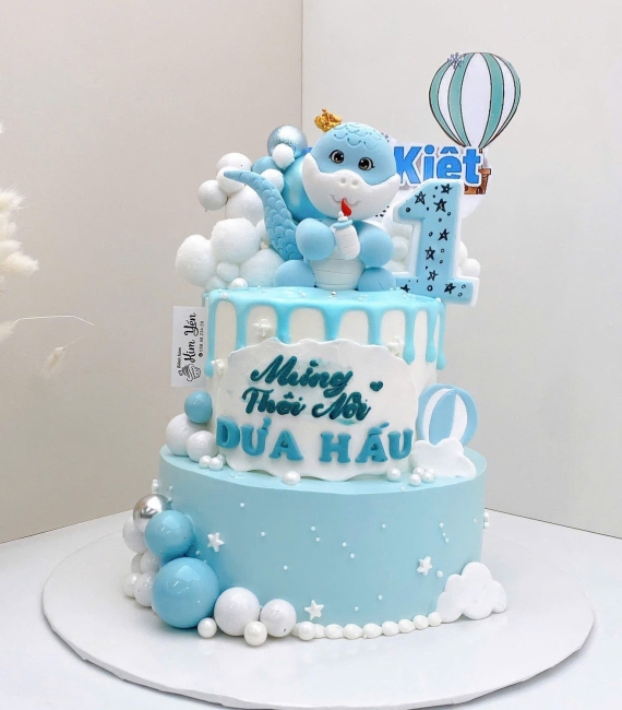 Tổng hợp mẫu bánh kem đẹp 2026 tone xanh dương mẫu cao cấp