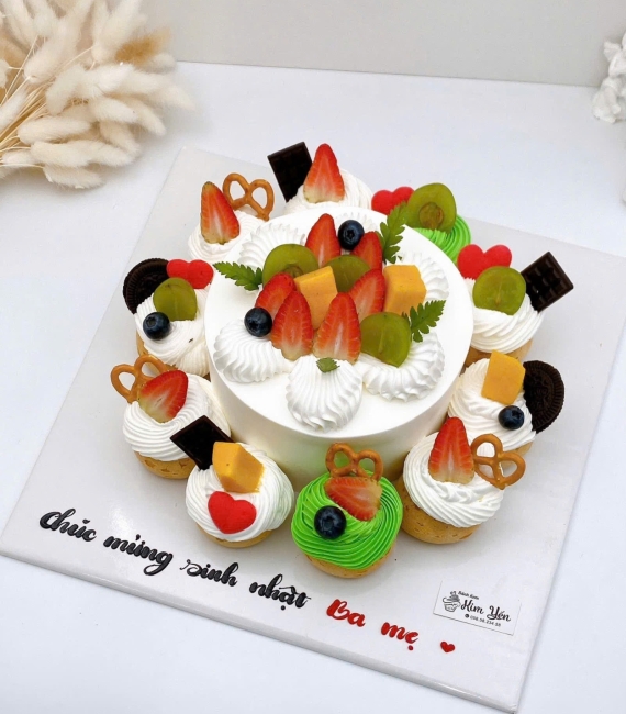 Tổng hợp mẫu bánh kem trái cây đẹp 2026 kết hợp su dai