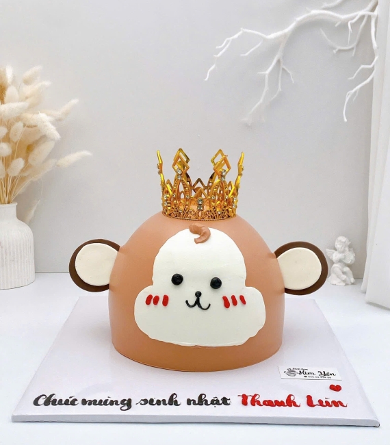 Bánh kem dành cho bé trai tạo hình chú kỉ đáng yêu 