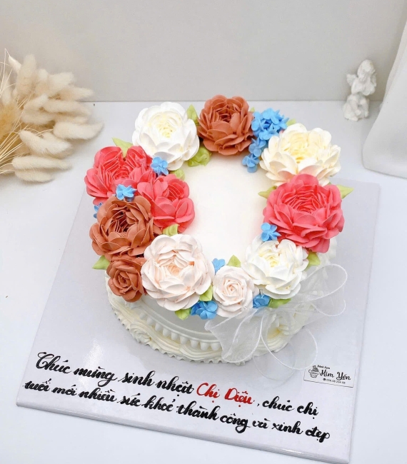 Bánh kem dành cho chị gái yêu thích hoa