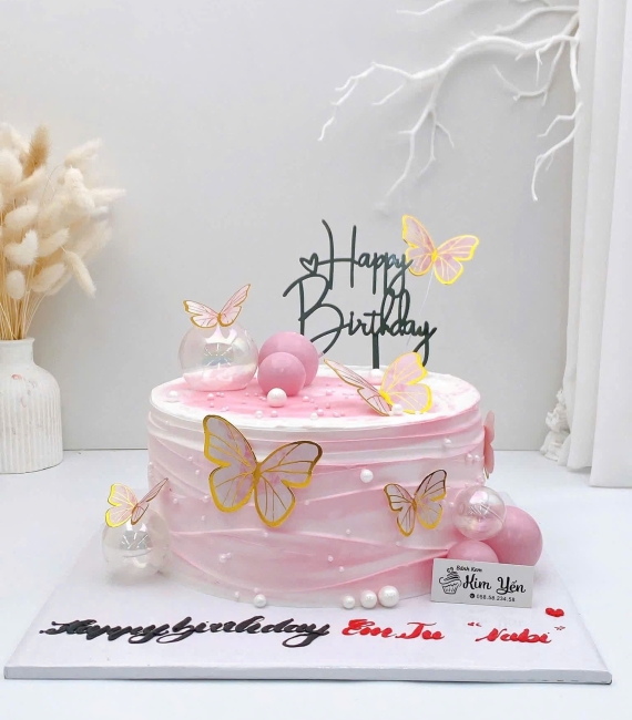 Bánh kem tặng nữ tone hồng hot 