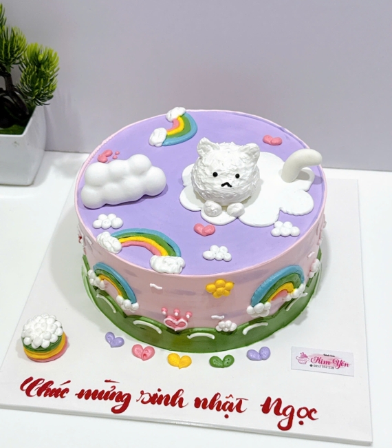 Bánh Kem Hàn Quốc siêu đáng yêu tone tím 