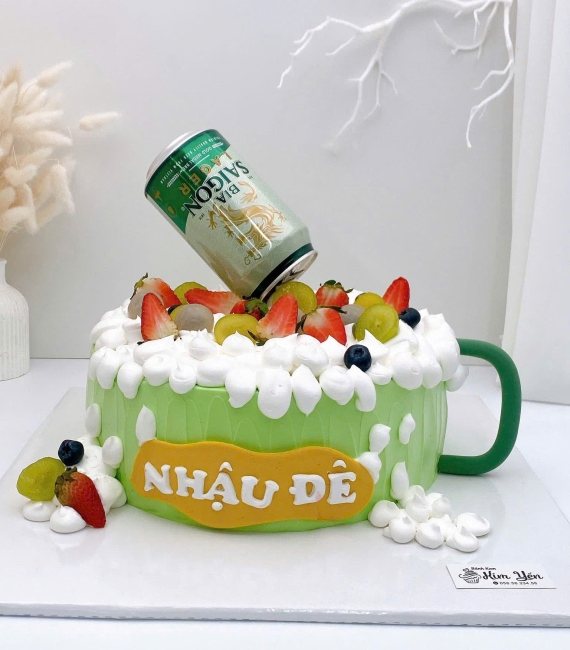 Bánh kem tặng cho nam yêu thích bia sài gòn 