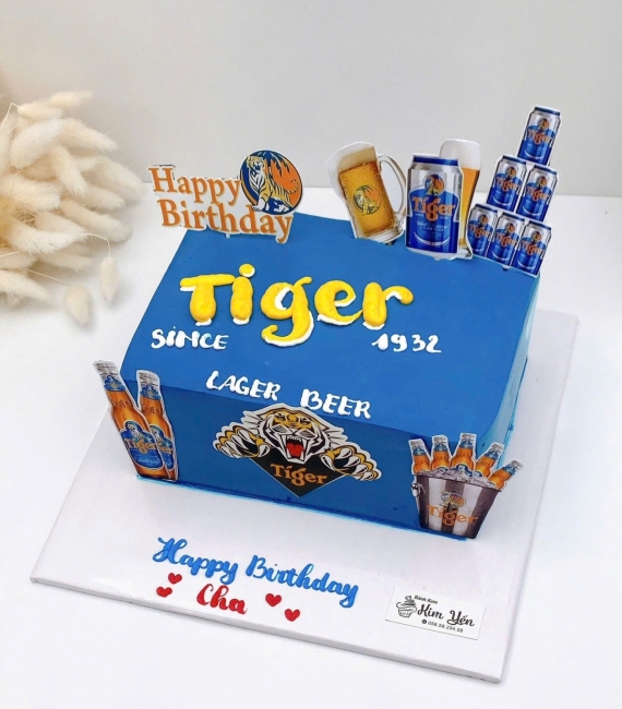 Bánh kem tặng cho nam yêu thích bia tiger 