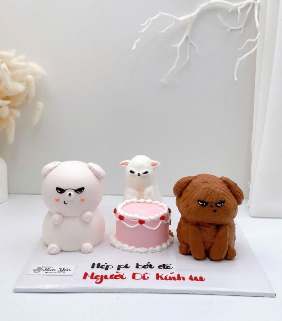 Bánh Kem Hàn Quốc tạo hình cặp đôi đáng yêu 