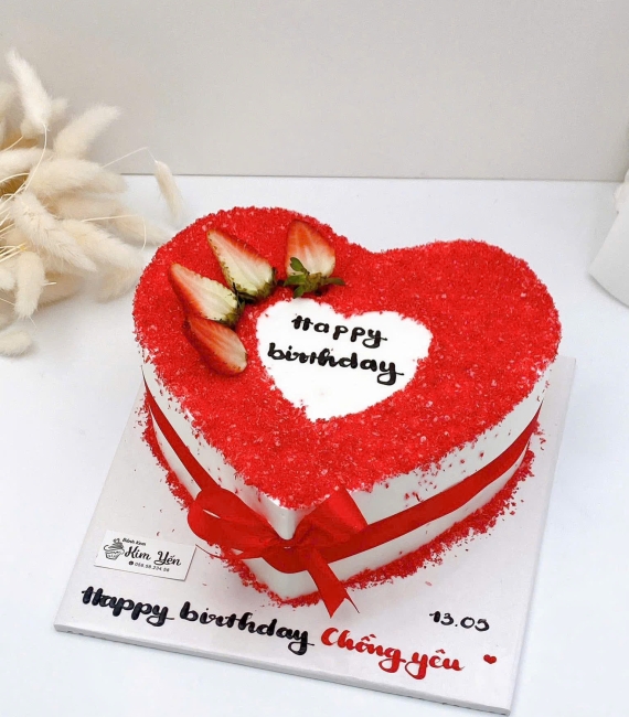 Bánh kem chúc mừng kỉ niệm trái tim tặng chồng yêu 