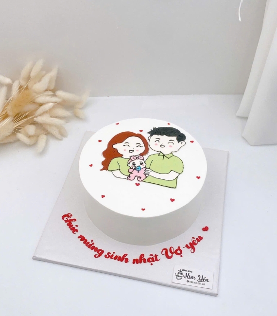 Bánh Kem Hàn Quốc vẻ hình chibi gia đình 