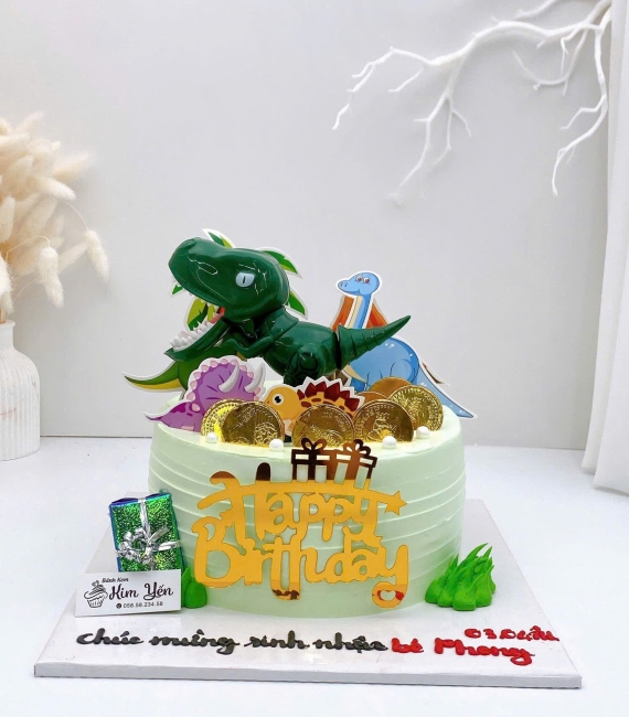 Bánh kem tặng dành cho bé trai yêu thích khủng long 