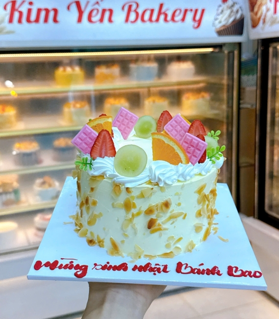 Bánh kem bắp kết hợp phô mai trái cây 