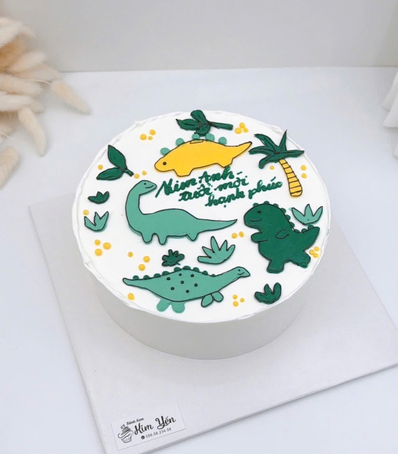 Bánh Kem Hàn Quốc vẻ  chibi khủng long tặng bạn thân 