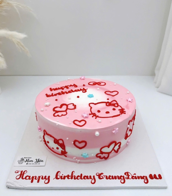 Bánh kem bé gái tạo hình hello kitty