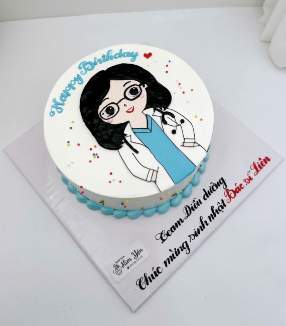 Bánh Kem Hàn Quốc vẻ hình chibi làm bác sĩ
