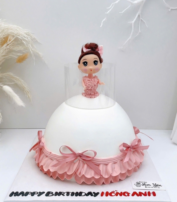 Bánh kem dành cho bé gái công chúa xinh váy chảy hot 