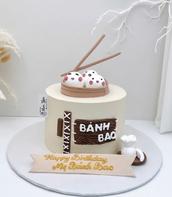 Bánh kem dành cho bé gái tạo hình bánh bao xinh 