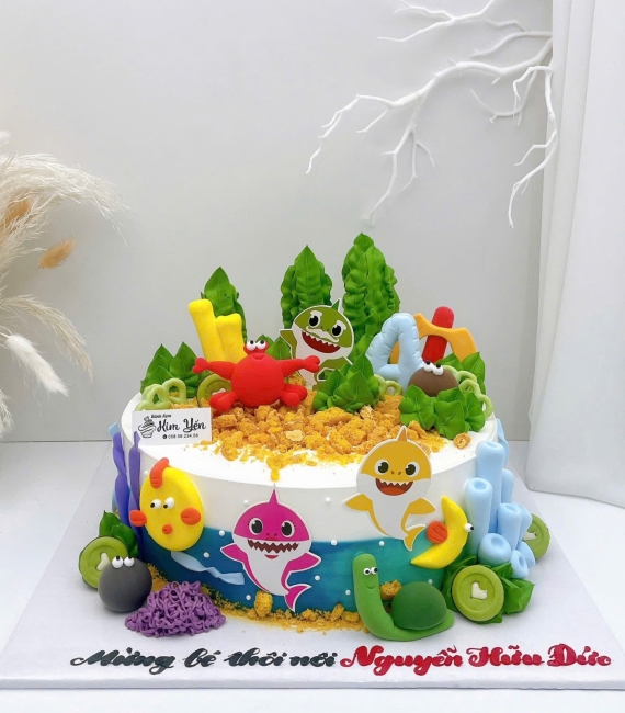 Bánh kem bé trai yêu lên 2 tuổi 