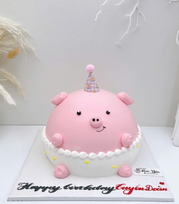 Bánh Kem Hàn Quốc tạo hình heo hồng xinh sắn 