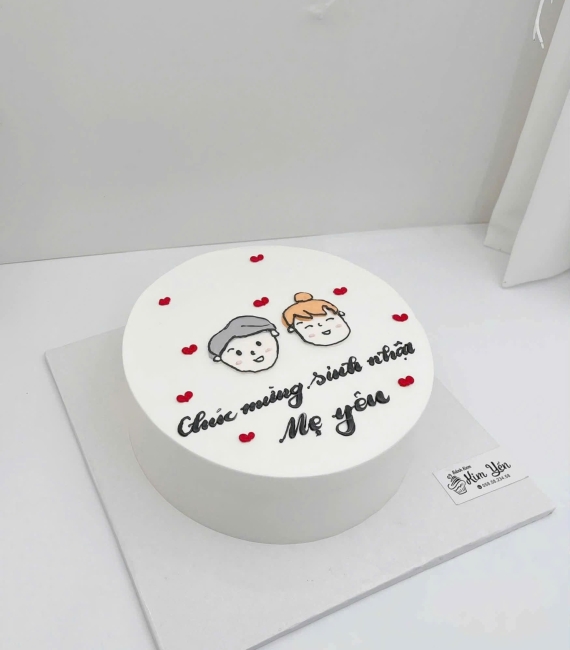 Bánh kem vẻ hình chibi tặng mẹ yêu hot 