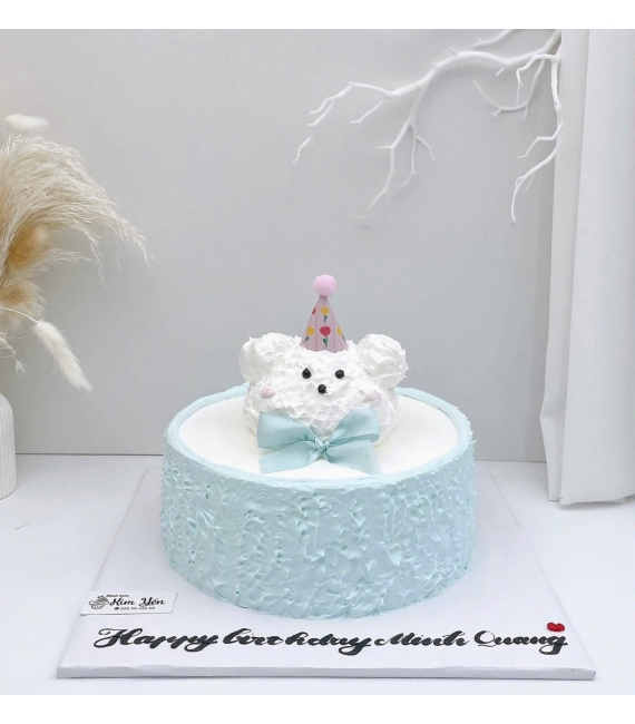 Bánh kem tone xanh dương pastel đáng yêu 