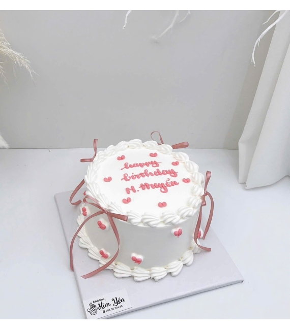 Bánh kem tone hồng đáng yêu dễ thương 