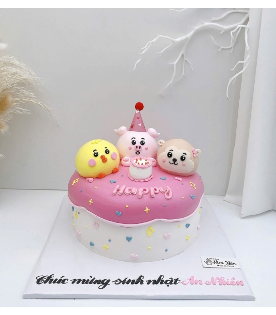 Bánh kem siêu đáng yêu tone hồng ngọt ngào 