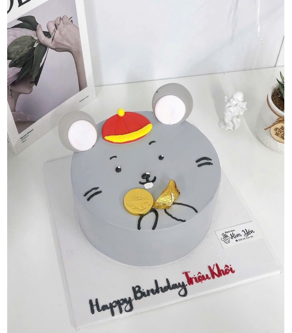 Bánh kem hàn quốc vẻ hình chibi con chuột đáng yêu 