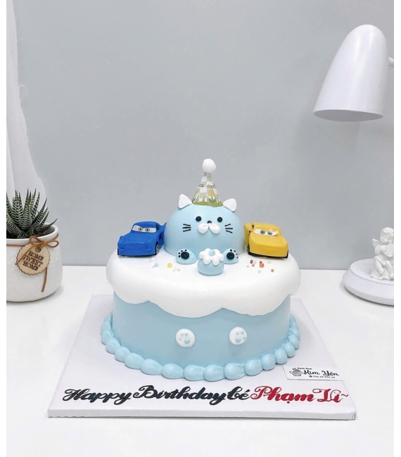 Bánh kem hàn quốc tone xanh dương hot hiện nay 