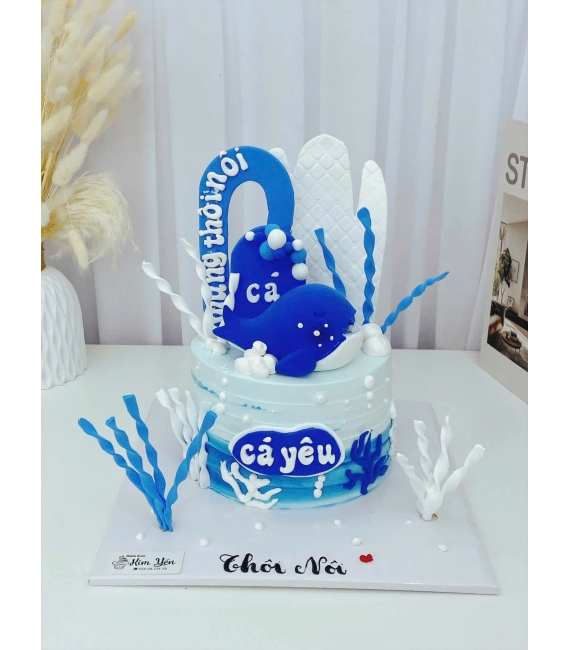 Bánh kem dành cho thôi nôi dành cho bé trai yêu thích biển 