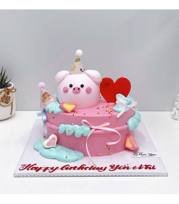 Bánh sinh nhật bé gái hot 2026 tone hồng pastel xinh