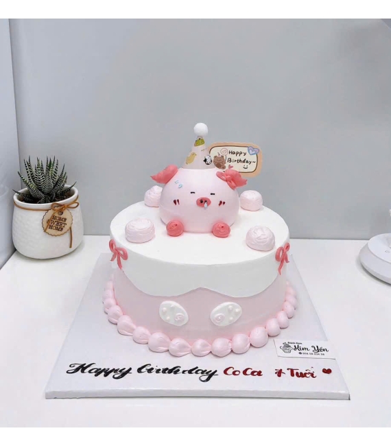 Bánh sinh nhật bé gái hot 2026 tone hồng 
