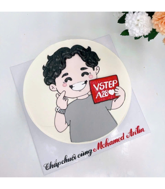 Bánh kem dành cho bé trai vẻ hình chibi theo yêu cầu 