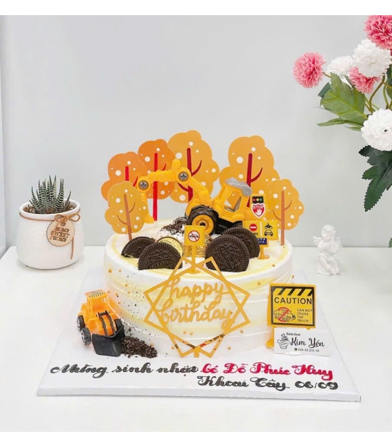 Bánh kem dành cho bé trai tạo yêu thích xe ô tô