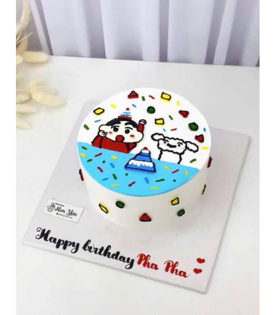 Bánh kem hàn quốc vẻ hình chibi cu -shin hot hiện nay 