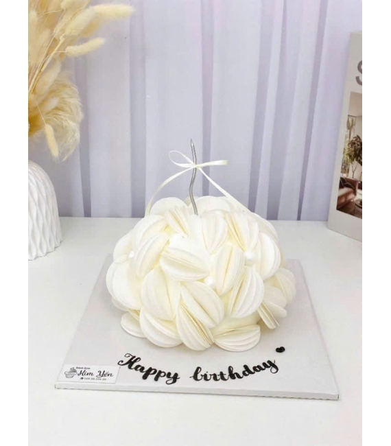 Bánh kem dành cho nữ giấy gạo tone trắng 