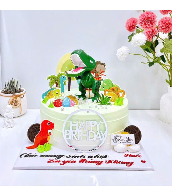 Bánh kem dành cho bé trai yêu thích khủng long hiện nay 