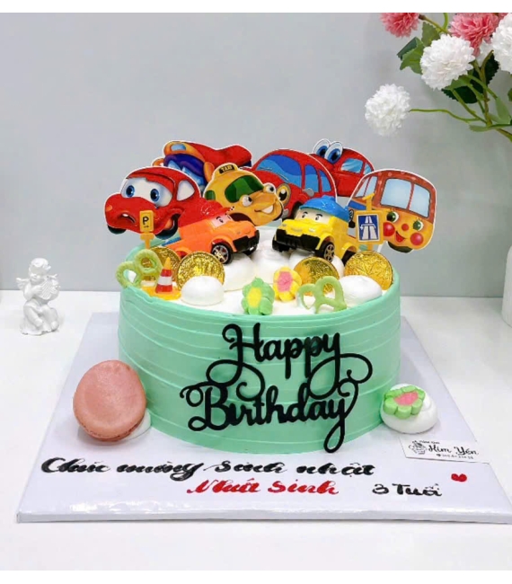 Bánh kem dành cho bé trai lên 3 tuổi hot yêu thích xe