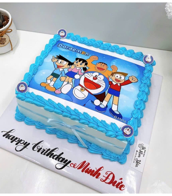 Bánh kem dành cho bé trai yêu thích phim hoạt hình đô rê mon 
